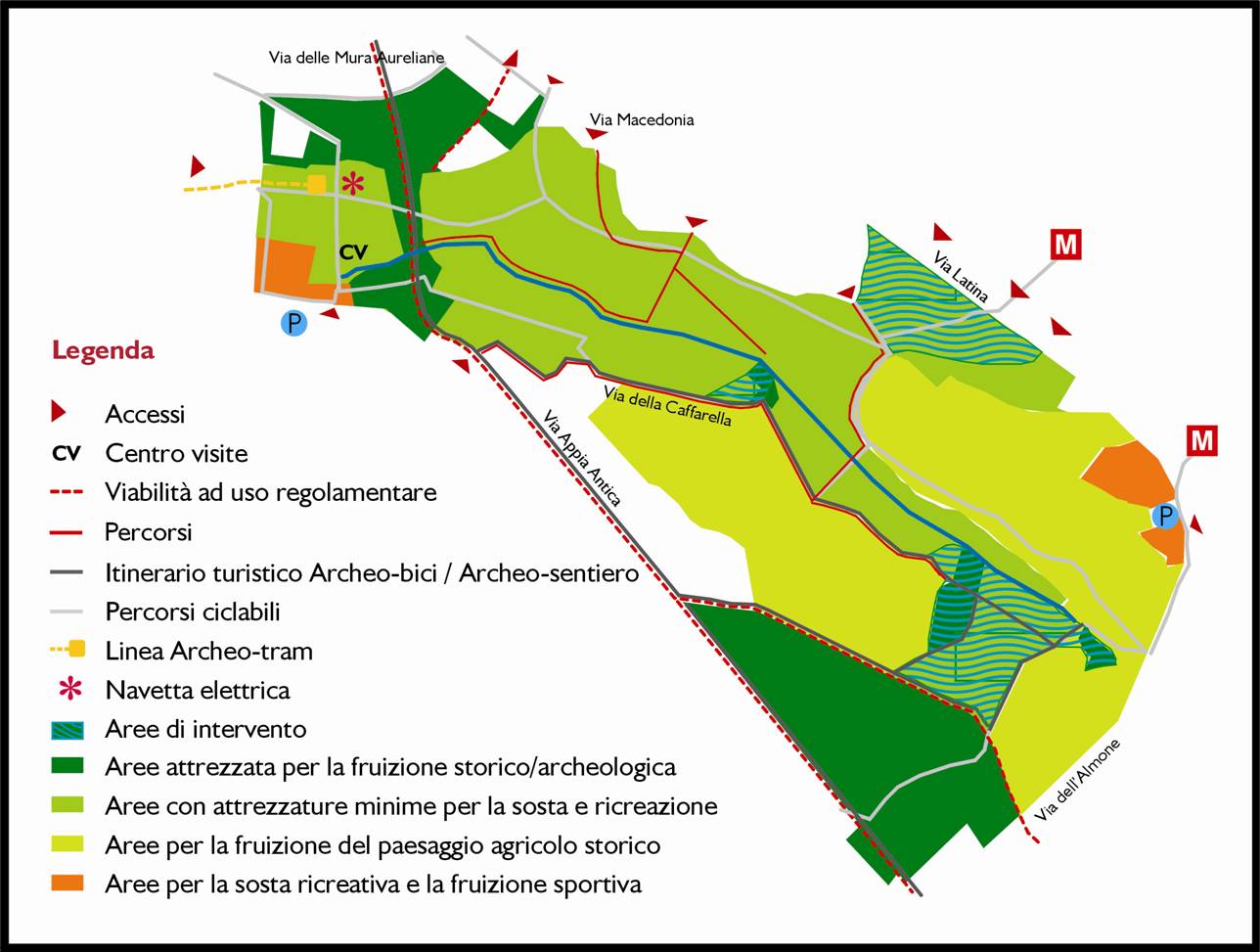 Mappa del Parco regionale dell'Appia antica